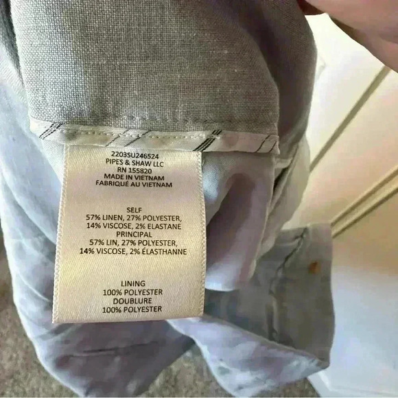 Veronica Beard Jeanne Light Blue Linen Blend Crop Wide Leg Pants 6 nautical crop - Picture 12 of 15